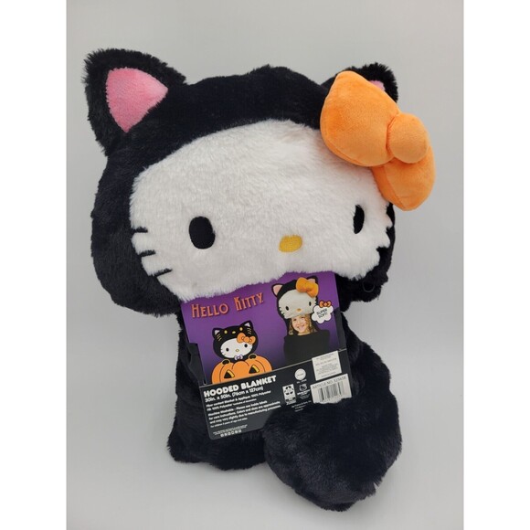 HELLO KITTY HALLOWEEN HOODED BLANKET HOODIE 30" X 50" SUPER SOFT SANRIO NEW - Picture 2 of 3